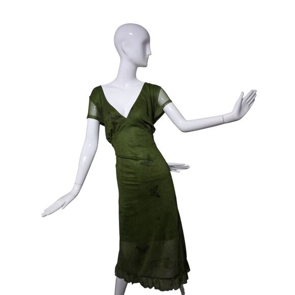 Cider Whimsical Fairycore Women size 4X Babydoll Butterfly Split Mesh Maxi Dress - Picture 4 of 12